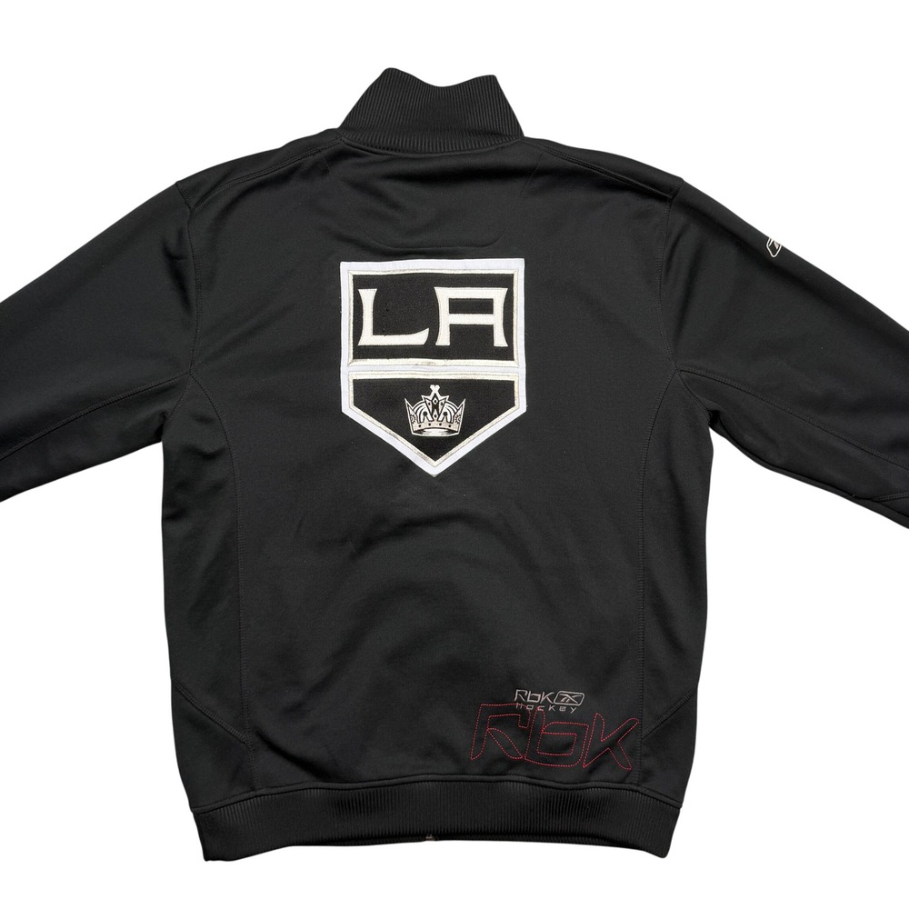 Vintage Los Angeles Kings Men XL Reebok Black Full Zip Track Jacket Embroidered